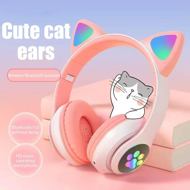 Esports Gaming Earbuds - JST-28 Drahtlose Kopfhörer, Katzenohren, Bluetooth-Kopfhörer, Stereo-Musik-Ohrhörer,