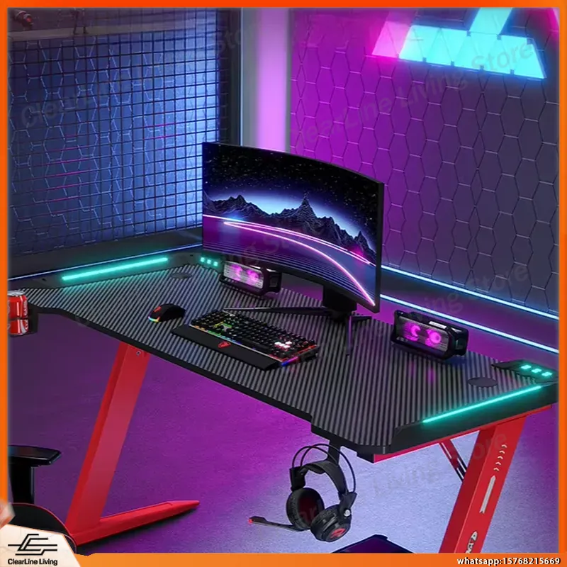 Esports And Gaming Management - Gaming-Schreibtisch Höhenverstellbar RGB LED Computertisch für