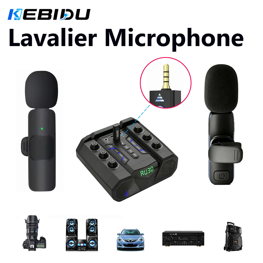 Streaming Mic Condenser - KEBIDU Lavalier-Mikrofon, kabellos, 3,5 mm, omnidirektionaler