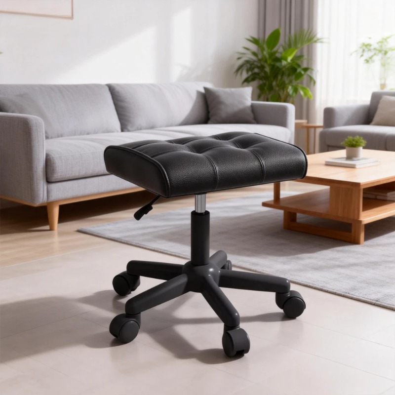 Footrest Under Desk - Höhenverstellbare Fußstütze für Bürostuhl mit Rollen,