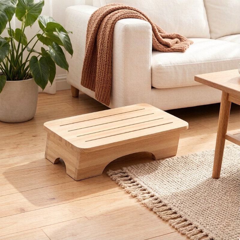 Footrest Under Desk - Holzhocker, stabile Fußstütze, praktisches Design, Fußstütze