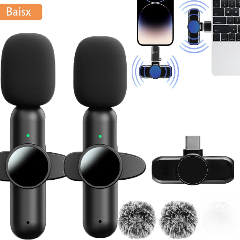 Streaming Mic Condenser - Kabelloses Lavalier-Mikrofon für iPhone iPad Drahtloses