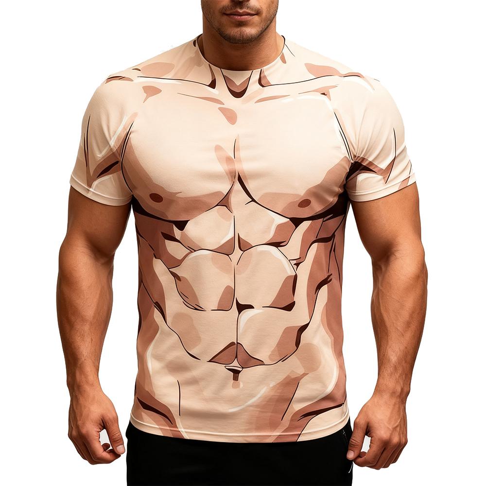 Esports Gaming Sleeve - Neues 3D-Fälschungs-Bauchmuskeln-lustiges T-Shirt für den täglichen