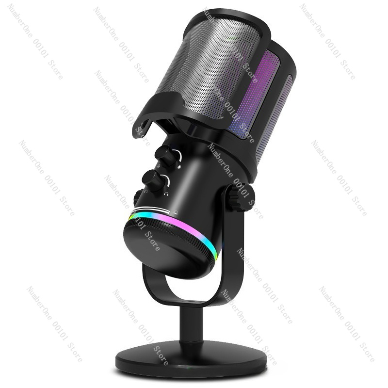 Streaming Mic Condenser - USB-RGB-Kondensatormikrofon, Desktop-Gaming-Mikrofon für Live-Streaming und Computerübertragungen