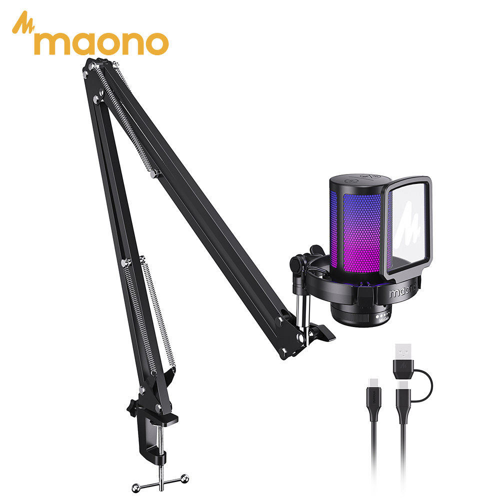 Streaming Mic Condenser - MAONO DGM20S Gaming USB-Mikrofon Kondensatormikrofon mit