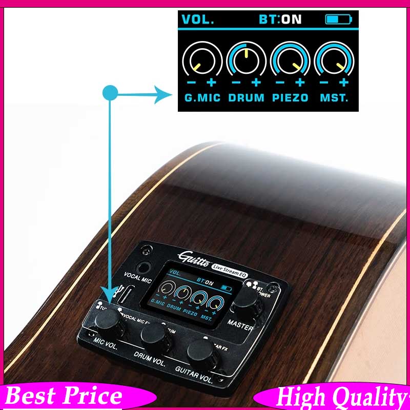 Streaming Mic Condenser - Guitto GGP-05 Akustikgitarren-Tonabnehmersystem Multifunktionaler Vibrationssensor &