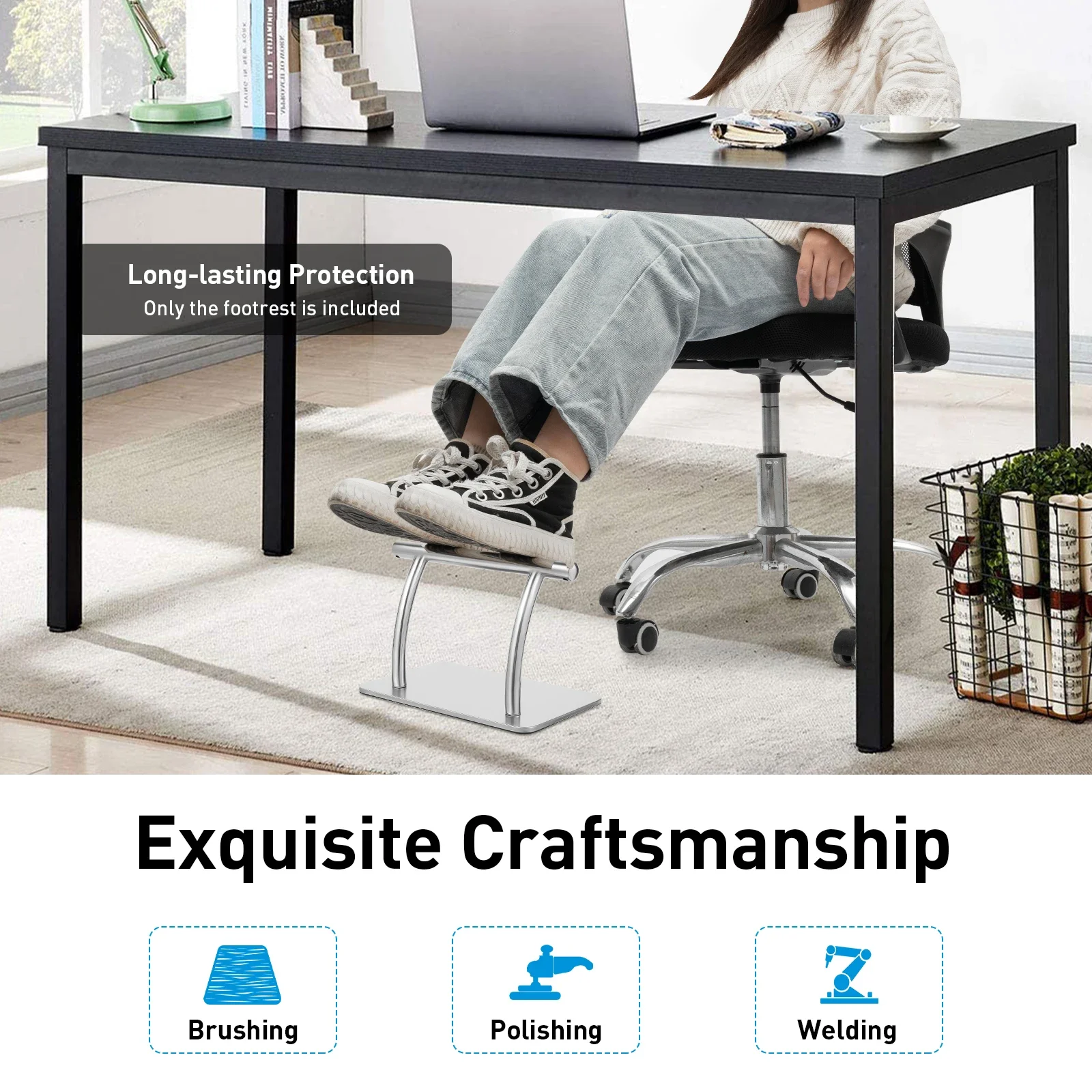 Edelstahl-Fußstütze für unter  – Footrest Under Desk Bewertung und Preis